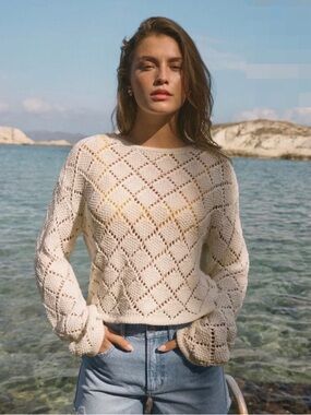 Z Supply Open-Knit Cream Sweater - Women's Lightweight Pullover